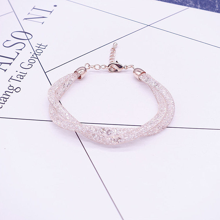 StarDust Twisted 18K Gold Plated Swarovski Elements Bracelet