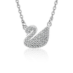 MyKay White Swan Necklace with Swarovski elements