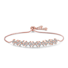 MyKay Adjustable Swarovski Element Small Clover Bracelet ROSE GOLD