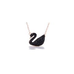MyKay Swan Necklace with Swarovski elements - Black