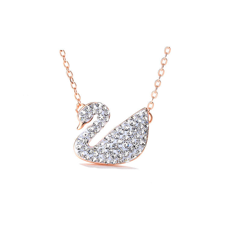 MyKay Swan Necklace with Swarovski elements - White