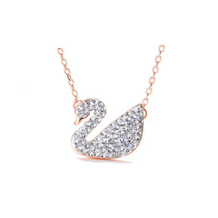 MyKay Swan Necklace with Swarovski elements - White