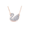 MyKay Swan Necklace with Swarovski elements - White