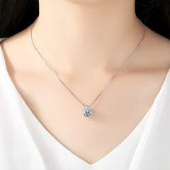 Halo Pear Cut CZ Diamond Necklace & Earrings Sterling Silver Jewelry Set