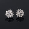 MyKay Beautiful Flower CZ Diamond Stud Earrings