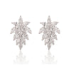 MyKay Luscious Snow Flurry CZ Diamond Stud Sterling Silver Prongs Earrings