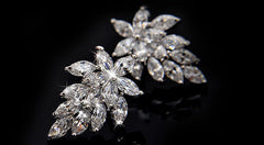 Luscious Snow Flurry CZ Diamond Stud Sterling Silver Prongs Earrings