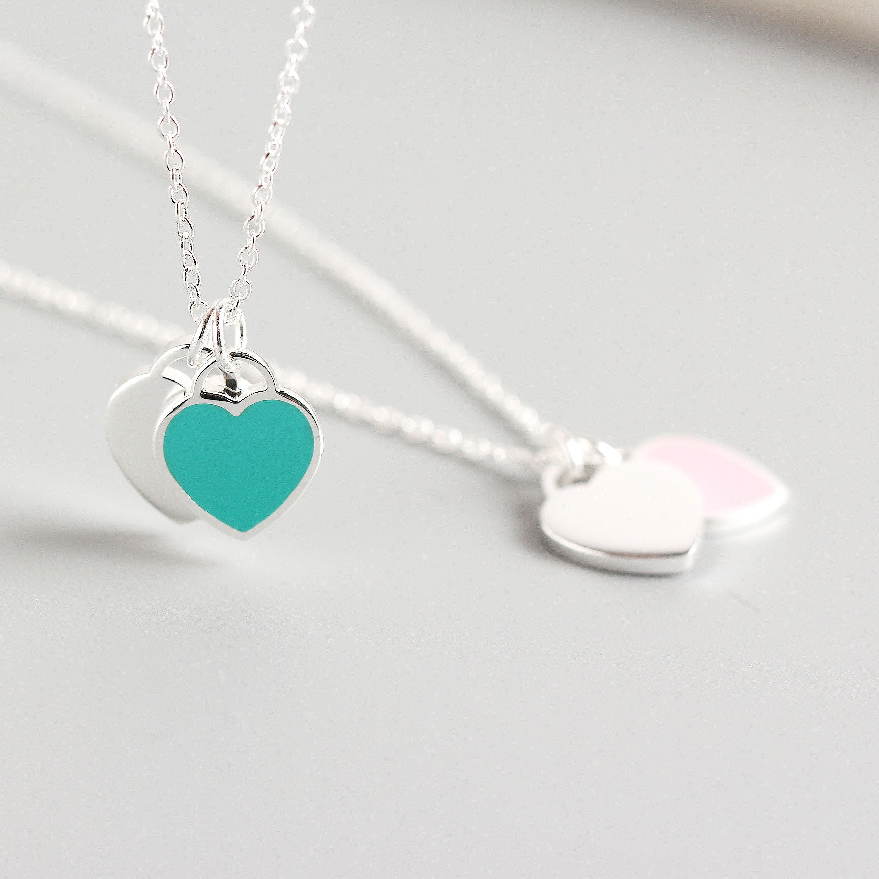 Mykay-sterling-silver-double-heart-pendant-necklace-with-enamel-finish 