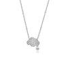 Single Cloud Pendant CZ Diamond Necklace in Sterling Silver
