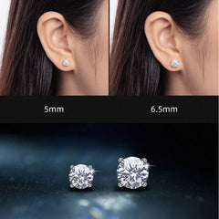 4-Prong 0.5CTW Moissanite Round Solitaire Earring Studs